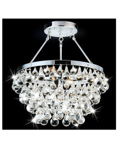 Designer 5-light Chrome Semi Flushmount Chandelier