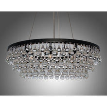 Glass Drop Crystal Chandelier - Black - 32in Diameter