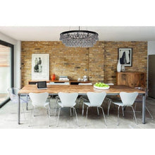 Glass Drop Crystal Chandelier - Black - 32in Diameter