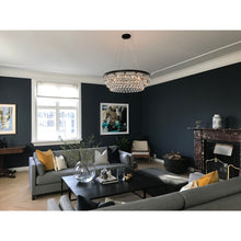 Glass Drop Crystal Chandelier - Black - 32in Diameter