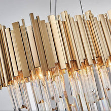 Gold Plated Crystal Dining Room Kitchen Island Chandelier, 40" Length