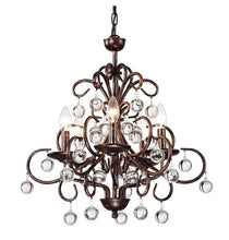 Wrought Iron and Crystal 5-light Chandelier