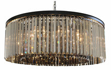 12-Light Round Clear Glass Fringe Crystal Prism Chandelier, Clear Glass