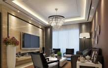 12 Lights Luxury Modern Crystal Chandelier Pendant Ceiling Light - Black