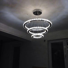 DIMMABLE Modern LED K9 Crystal Chandelier Pendant Lamp Flush Mount Ceiling Light Fixture
