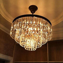 12 Lights Luxury Modern Crystal Chandelier Pendant Ceiling Light - Black