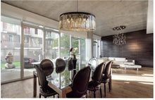 12-Light Round Clear Glass Fringe Crystal Prism Chandelier, Clear Glass
