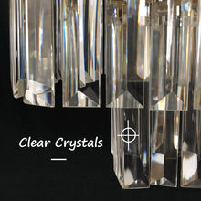 40" Rectangular Crystal Fringe Chandelier, Black Finish and Clear Glass