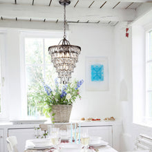 4-light Antique Brass Crystal Chandelier