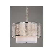 3-light Contemporary White Shade Chrome Chandelier