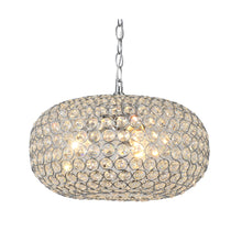 Oval-shaped 3-light Crystal and Chrome Chandelier