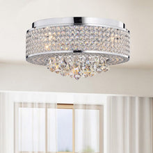 4-light Round Chrome Flush Mount Chandelier