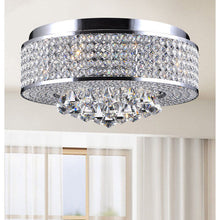 4-light Round Chrome Flush Mount Chandelier