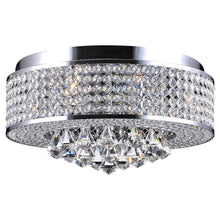 4-light Round Chrome Flush Mount Chandelier
