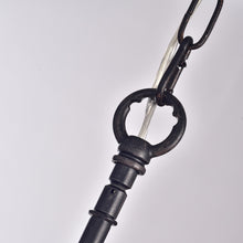 3-Light Antique Black Ironwork Crystal Pendant Chandelier