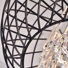 3-Light Antique Black Ironwork Crystal Pendant Chandelier