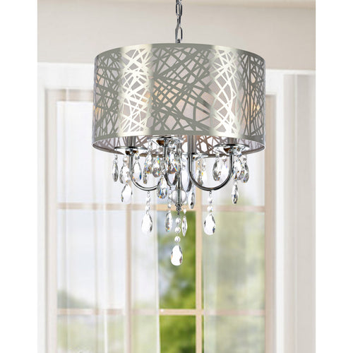 4-light Chrome Crystal Chandelier