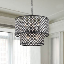 Antique Bronze 8-light Double Round Crystal Chandelier