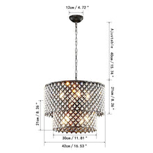Antique Bronze 8-light Double Round Crystal Chandelier