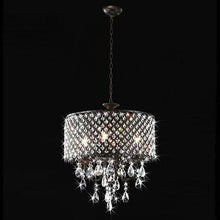 Antique Black 4-light Round Crystal Chandelier