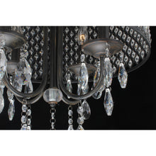 Antique Black 4-light Round Crystal Chandelier
