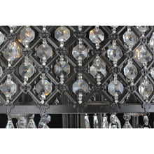 Antique Black 4-light Round Crystal Chandelier