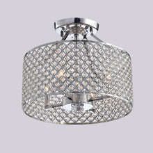 Chrome/ Crystal 4-light Round Ceiling Chandelier
