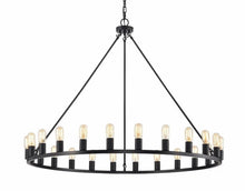 24-light Wagon Wheel Chandelier - 48-inch - Matte Black