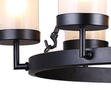 6-light Black Linear Glass Globe Chandelier