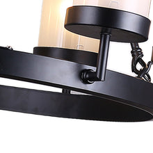 6-light Black Linear Glass Globe Chandelier
