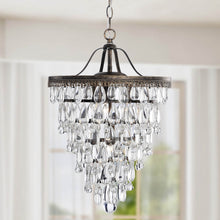 4-light Antique Brass Crystal Chandelier