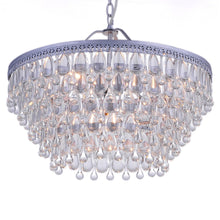 6-light Chandelier with Clear Teardrop Beads
