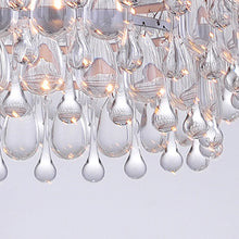 6-light Chandelier with Clear Teardrop Beads