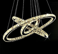 DIMMABLE Modern LED K9 Crystal Chandelier Pendant Lamp Flush Mount Ceiling Light Fixture - 32"