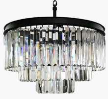 6-Light Luxury Modern Contemporary Crystal Chandelier Ceiling Light Pendant - Black